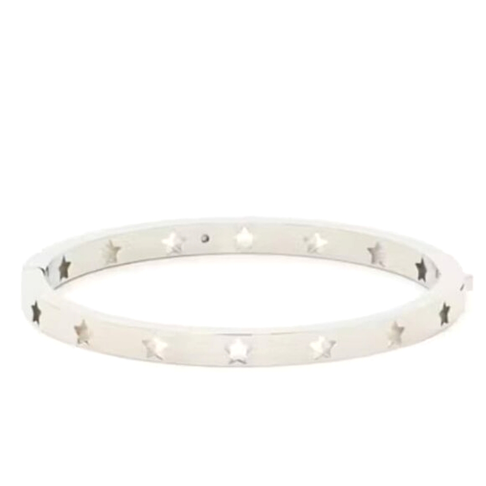 Kate Spade Cut To The Chase Star Bangle Logo Cuff Bracelet
